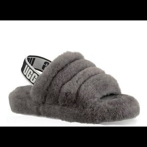 UGG W Fluff Yeah Slide (Charcoal)
